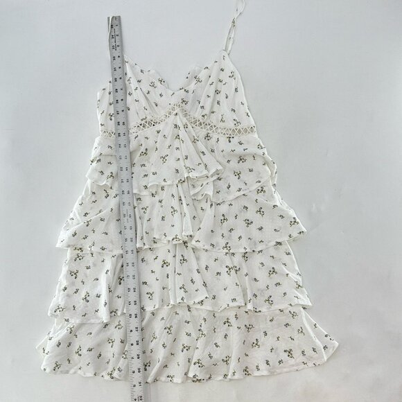 Forever 21 Tiered Floral Print Strappy Sleeve Mini Dress Size Sm Boho Prairie - Picture 9 of 12